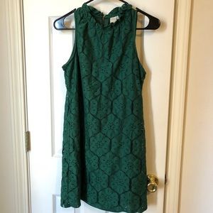 Emerald green lace dress